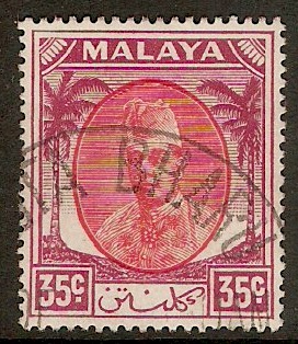 Kelantan 1951 35c Scarlet and purple. SG76.