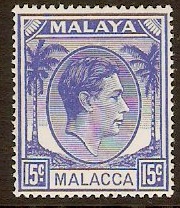 Malacca 1949 15c Ultramarine. SG10.