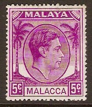 Malacca 1949 5c Bright purple. SG6a.
