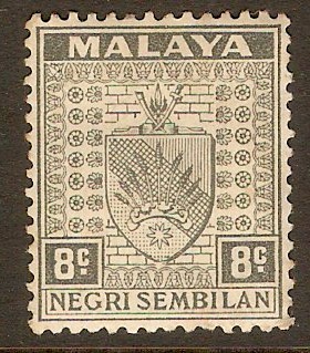 Negri Sembilan 1935 8c Grey. SG29.
