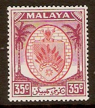 Negri Sembilan 1949 35c Scarlet and purple. SG57.