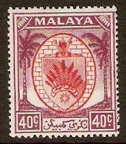 Negri Sembilan 1949 40c Red and purple. SG58.