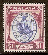 Negri Sembilan 1949 $1 Blue and purple. SG60.