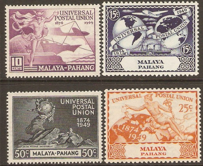 Pahang 1949 UPU 75th Anniversary Set. SG49-SG52.