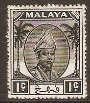 Pahang 1950 1c Black. SG53.