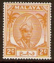 Pahang 1950 2c Orange. SG54.