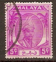 Pahang 1950 5c Bright purple. SG57.