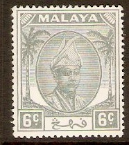 Pahang 1950 6c Grey. SG58.