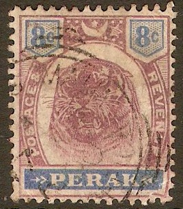 Perak 1895 8c Dull purple and ultramarine. SG71.
