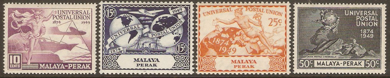 Perak 1949 UPU 75th Anniversary Set. SG124-SG127.