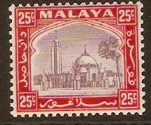 Selangor 1935 25c Dull purple and scarlet. SG79.
