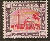 Selangor 1935 40c Scarlet and dull purple. SG81.