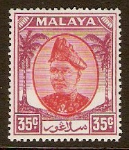Selangor 1949 35c Scarlet and purple. SG105. - Click Image to Close