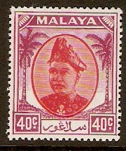 Selangor 1949 40c Scarlet and purple. SG106.