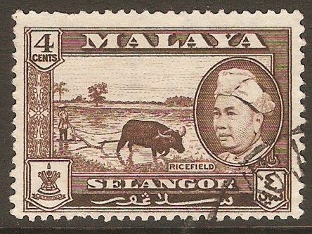 Selangor 1957 4c Sepia. SG118.