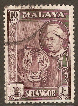 Selangor 1957 10c Deep maroon. SG122.