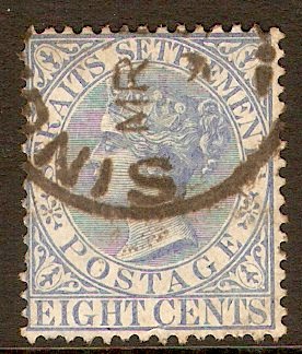 Straits Settlements 1892 8c Ultramarine. SG101.