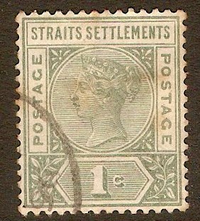 Straits Settlements 1892 1c Green. SG95.