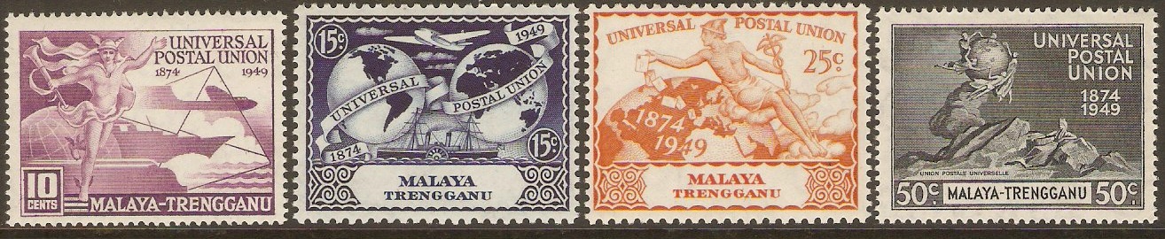 Trengganu 1949 UPU 75th Anniversary Set. SG63-SG66.