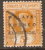 Straits Settlements 1922 5c Orange. SG253.