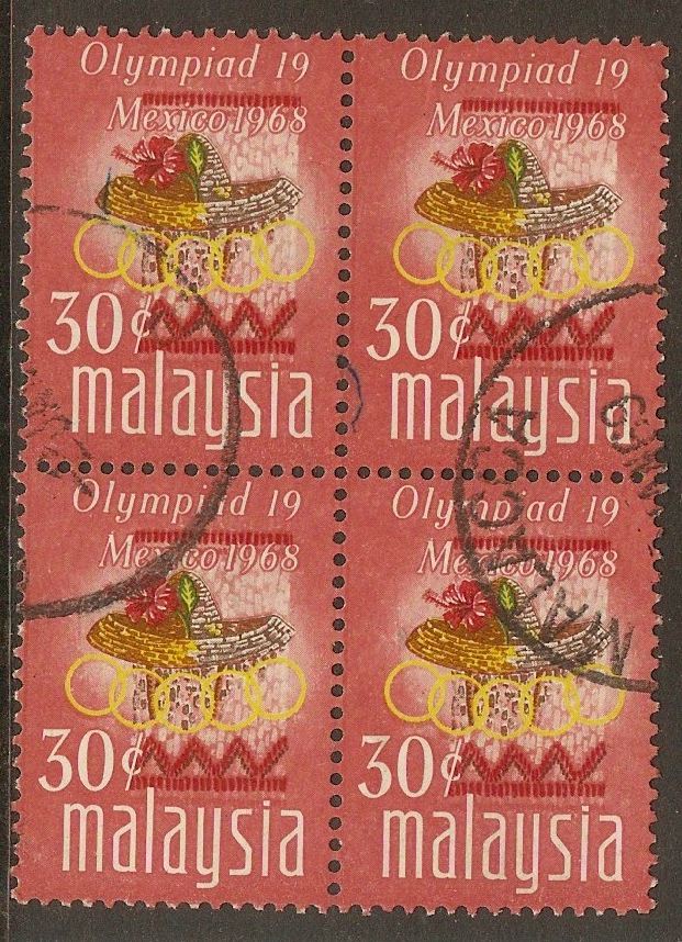 Malaysia 1968 30c Olympic Games series. SG54.