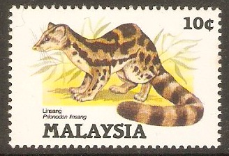 Malaysia 1985 10c Banded Linsang. SG310.