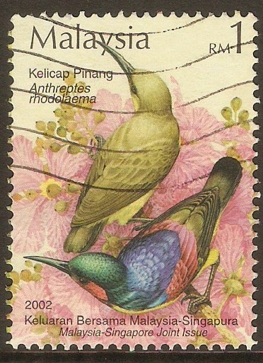 Malaysia 2002 1r Birds (Joint Issue) series. SG1082.