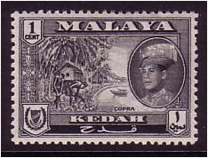 Kedah 1959 1c. Black. SG104.
