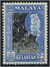 Kelantan 1957 50c. Black and Blue. SG91. - Click Image to Close