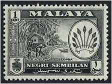 Negri Sembilan 1957 1c. Black. SG68.