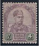 Johore 1891 4c Dull purple and black. SG24.