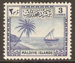Maldives 1950 3l Blue. SG22.