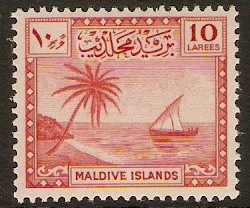 Maldives 1950 10l Scarlet. SG25.