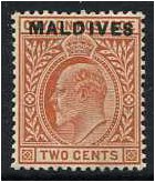 Maldives 1906 2c. Red-Brown. SG1.