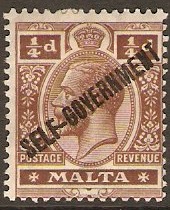 Malta 1922 d brown. SG114.