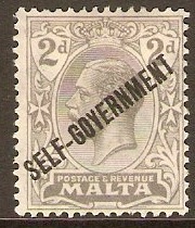 Malta 1922 2d Grey. SG117.