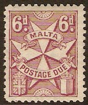 Malta 1925 6d purple. SGD18.