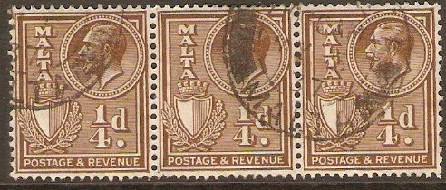 Malta 1930 d Brown. SG193.