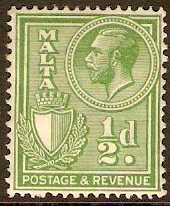 Malta 1930 d. Yellow-Green. SG194.