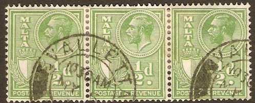 Malta 1930 d Yellow-green. SG194.
