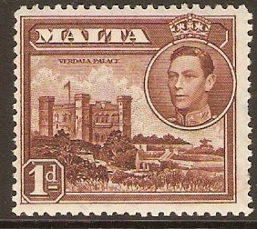 Malta 1938 1d Red-brown. SG219. - Click Image to Close