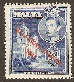 Malta 1948 3d Blue. SG240.