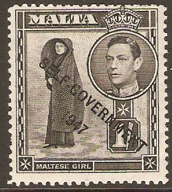 Malta 1948 1s Black. SG243.