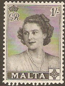 Malta 1950 1s Black. SG257.