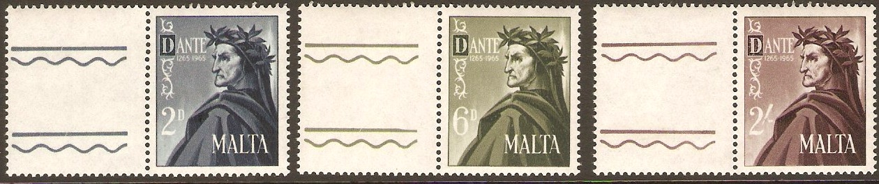 Malta 1965 Dante Commemoration. SG349-SG351.