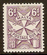 Malta 1967 6d Purple Postage Due. SGD39.