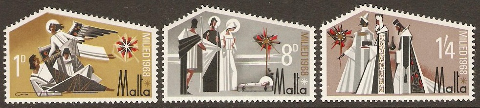 Malta 1968 Christmas Stamps. SG409-SG411.