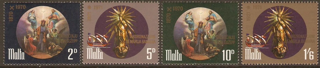 Malta 1971 Religious Anniversaries. SG452-SG455.