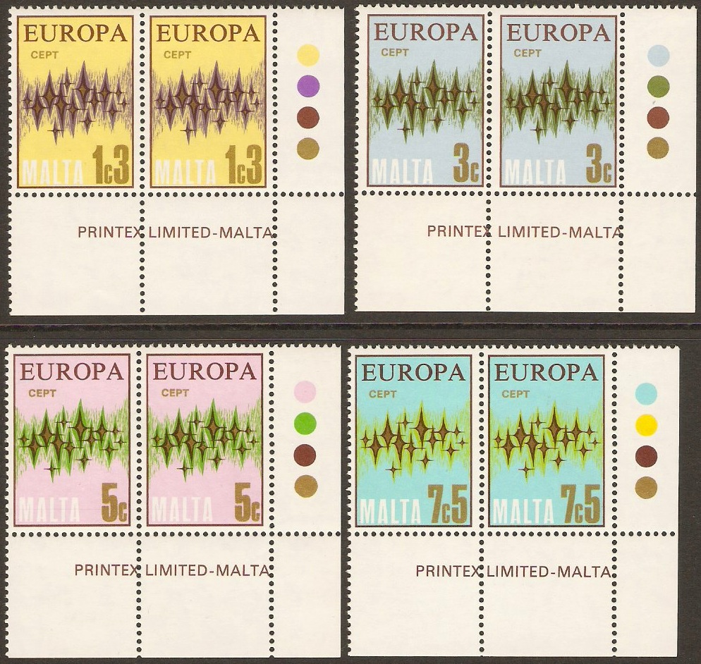 Malta 1972 Europa Stamps. SG478-SG481.