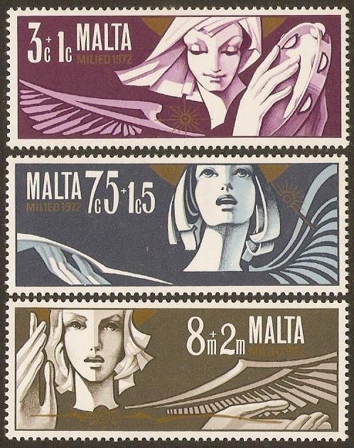 Malta 1972 Christmas Stamps. SG482-SG484.